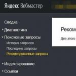 Demandes de configuration du webmaster Yandex